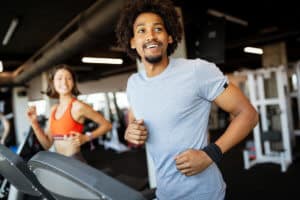 man participating in exercise and recovery