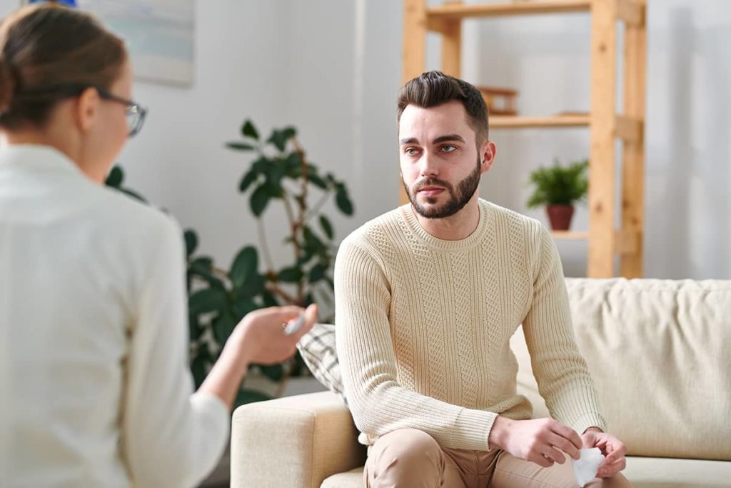 Man Attending Cognitive-Behavioral Therapy